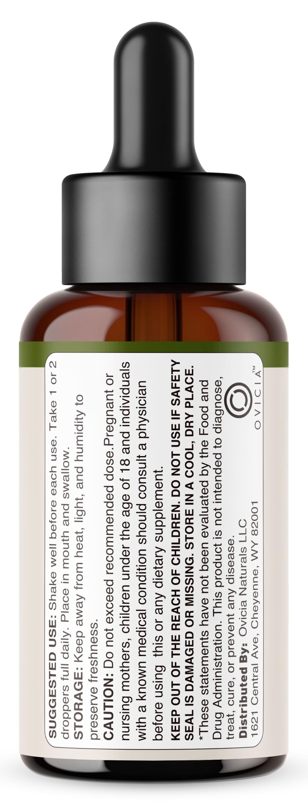 OVICIA Melt Drops Pro botella en mano para mostrar escala y uso fácil