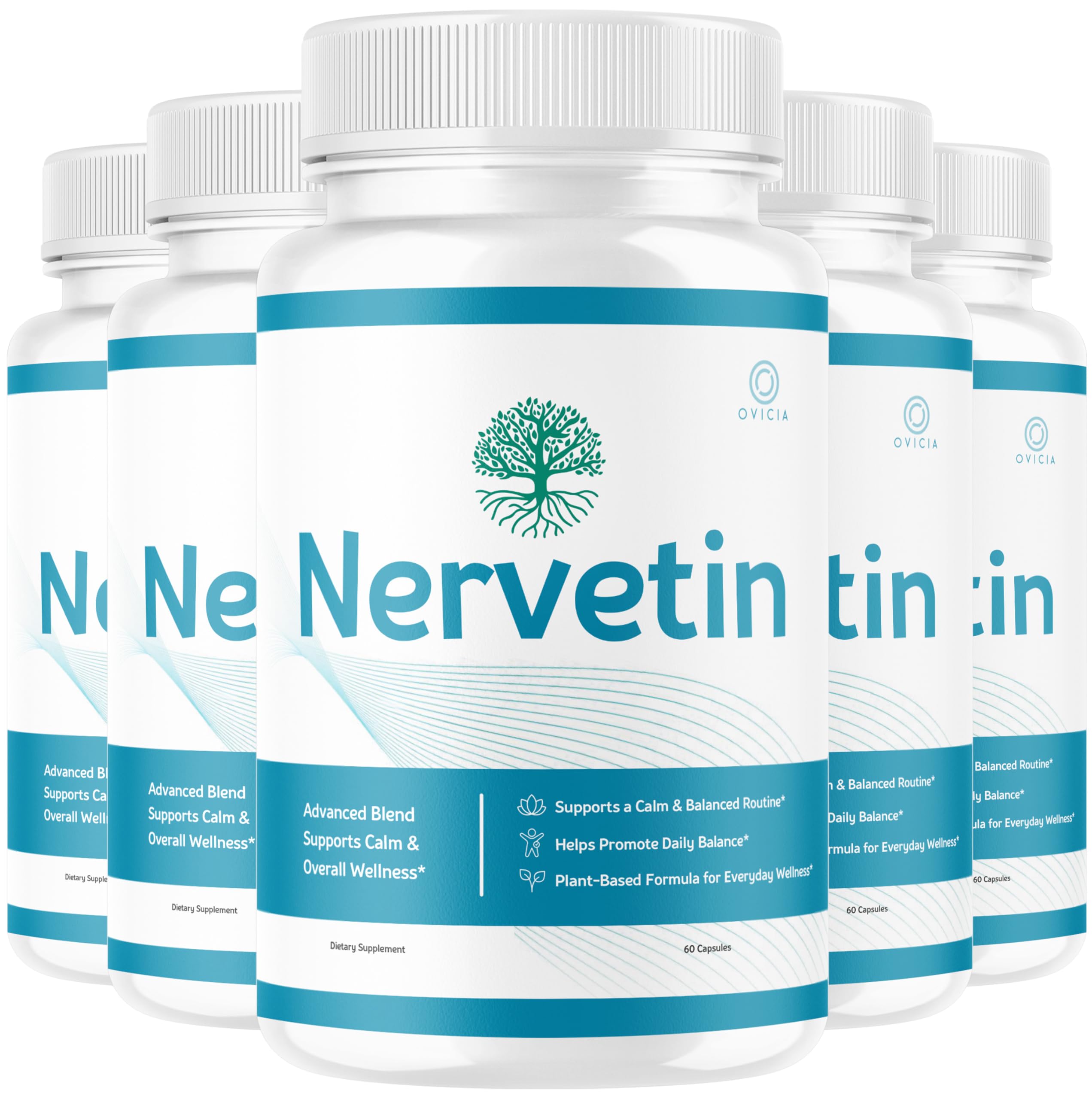 OVICIA Nervetin frasco frontal mostrando diseño y conveniencia
