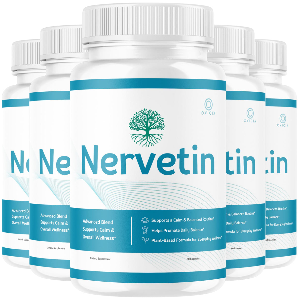 OVICIA Nervetin frasco frontal mostrando diseño y conveniencia