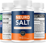 OVICIA ingredientes naturales de Neuro Salt dispuestos, subraya origen natural