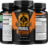 OVICIA Primal Storm junto a un vaso de agua y calendario para una rutina diaria