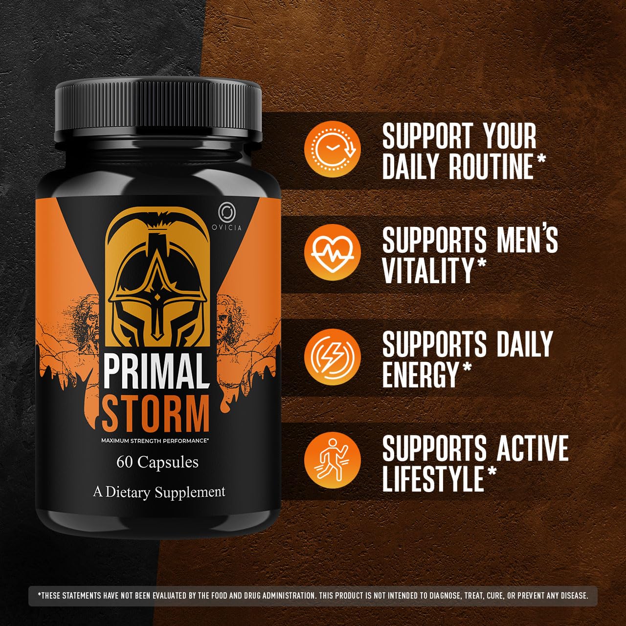 OVICIA Primal Storm ingredientes en polvo, evidencia naturalidad