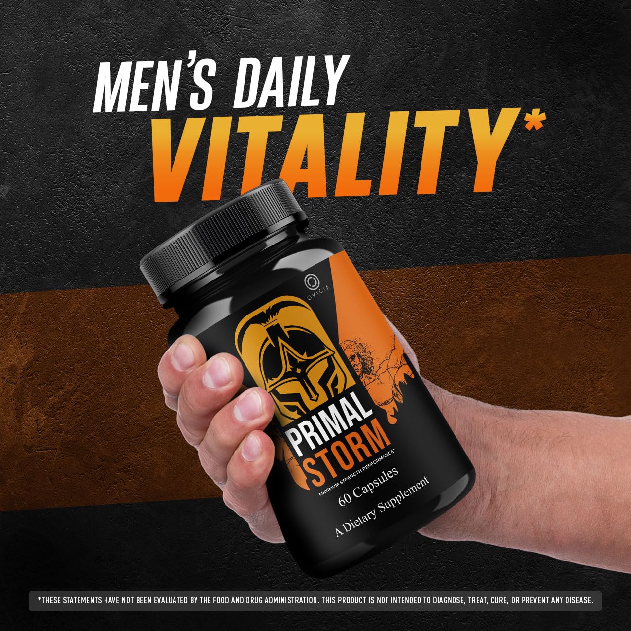 OVICIA Primal Storm trasera con etiqueta de ingredientes y dosificación clara