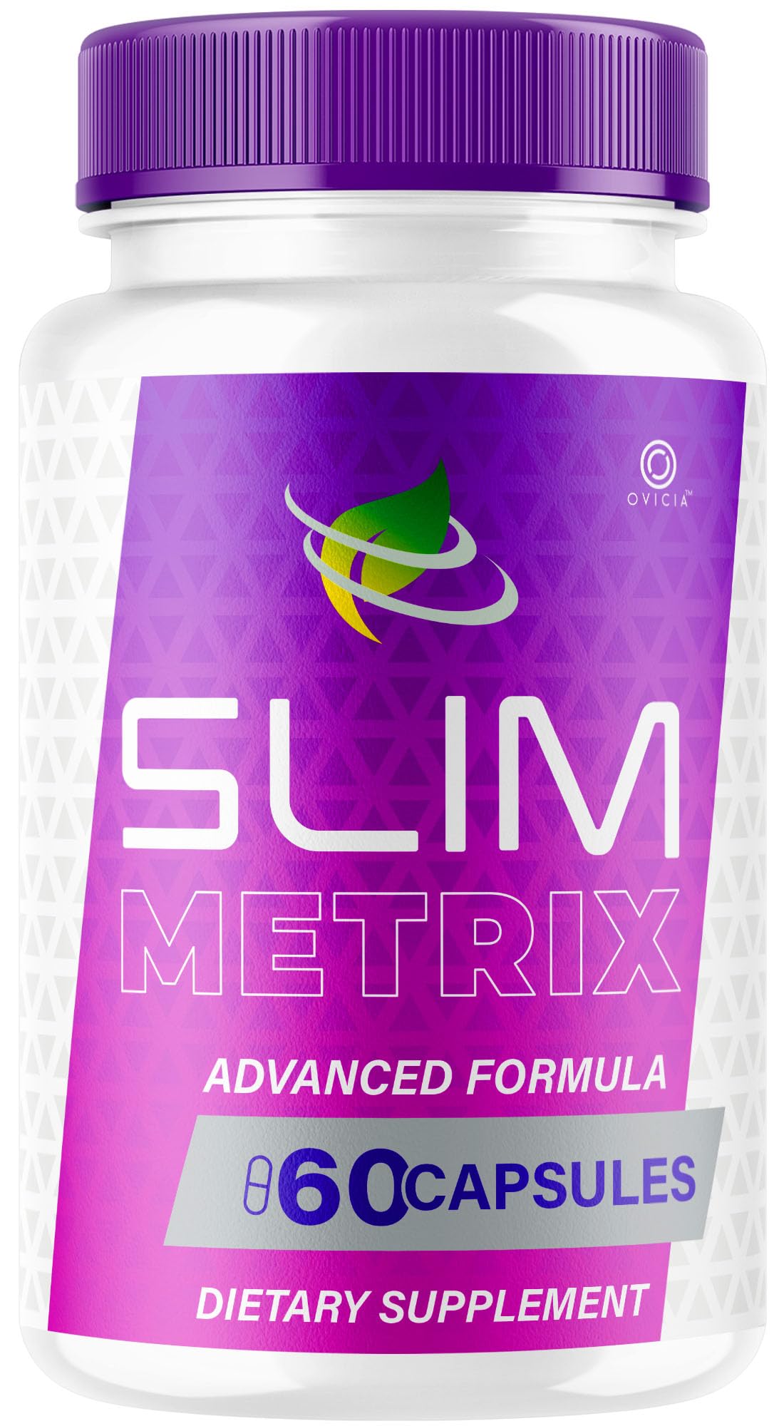 OVICIA frasco delantero de Slim Metrix mostrando etiqueta clara y beneficios