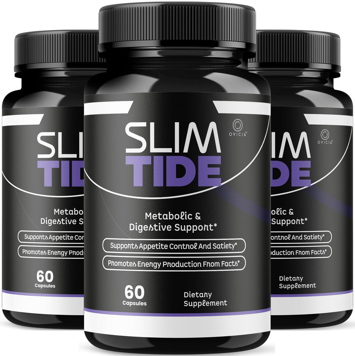 OVICIA botella Slim Tide frontal mostrando diseño y conveniencia