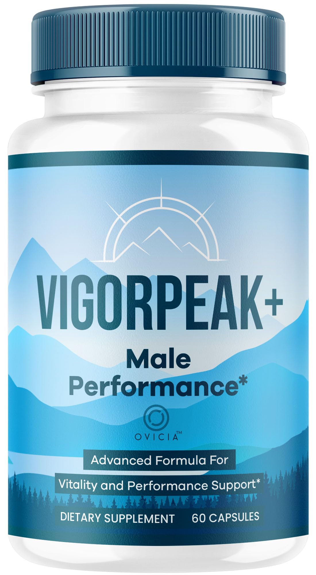 OVICIA Vigor Peak frontal del envase mostrando diseño y cantidad 60 cápsulas, aporta confianza