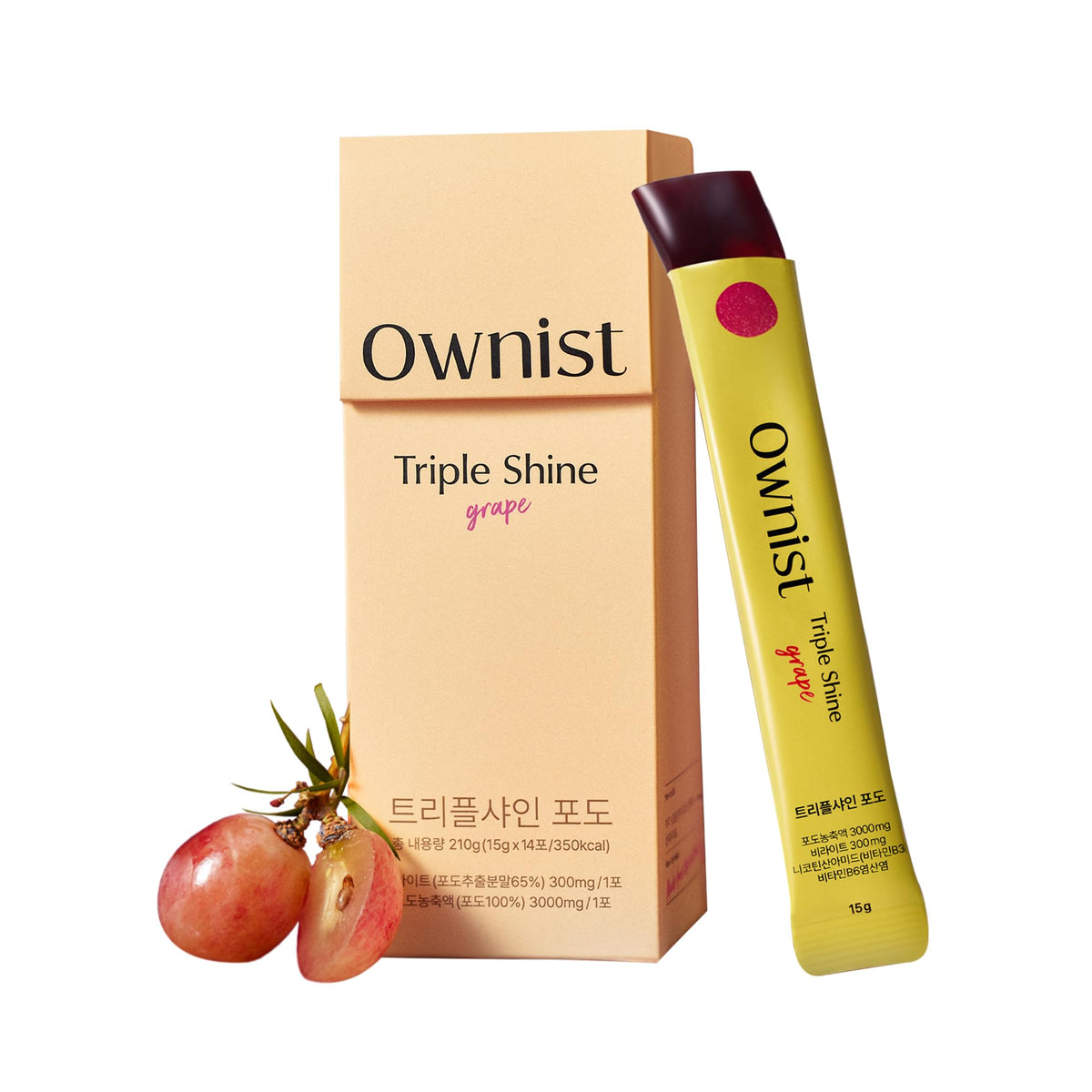 Ownist envase frontal mostrando diseño y beneficios para luminosidad