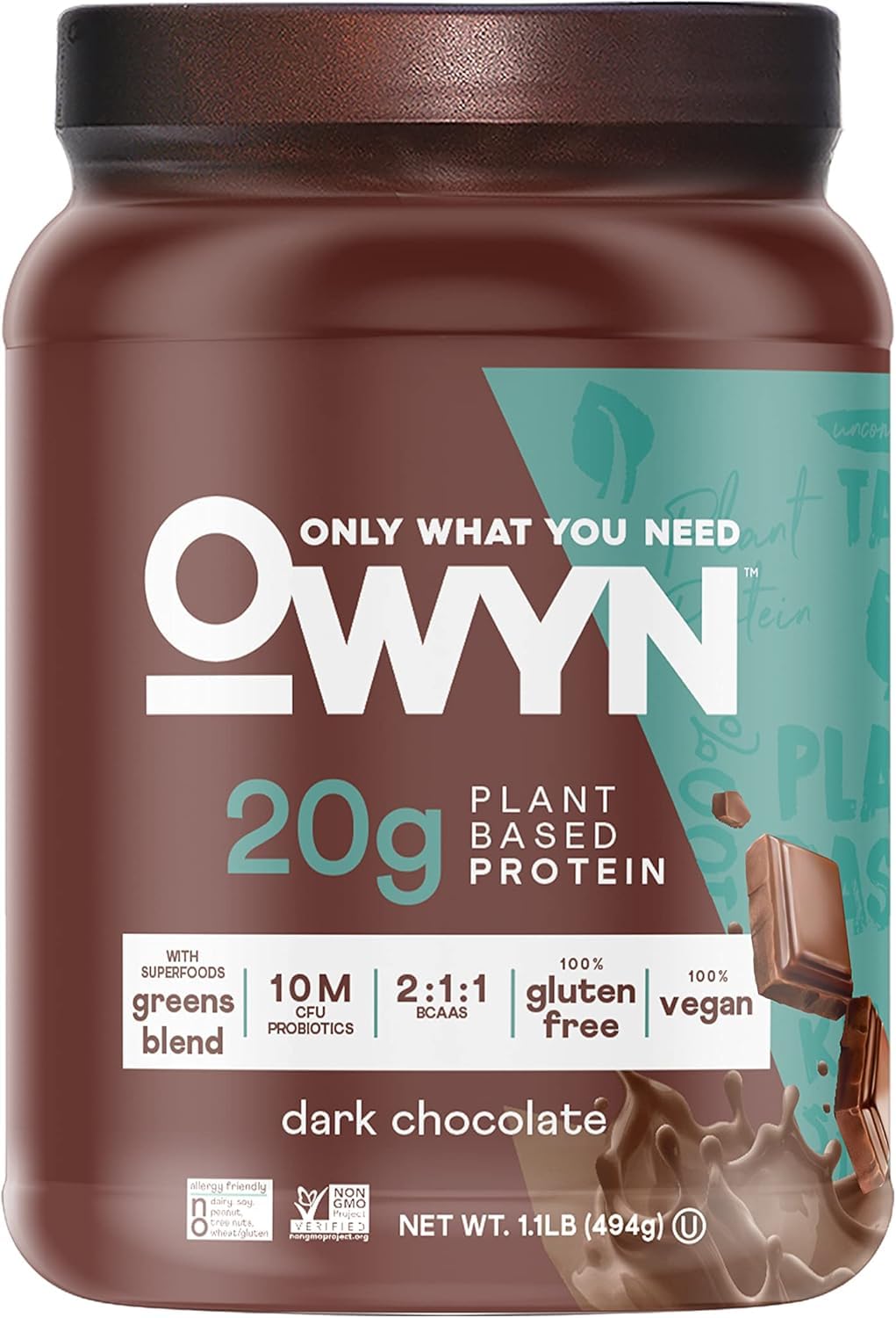 OWYN frente del envase mostrando etiqueta y beneficios de proteína