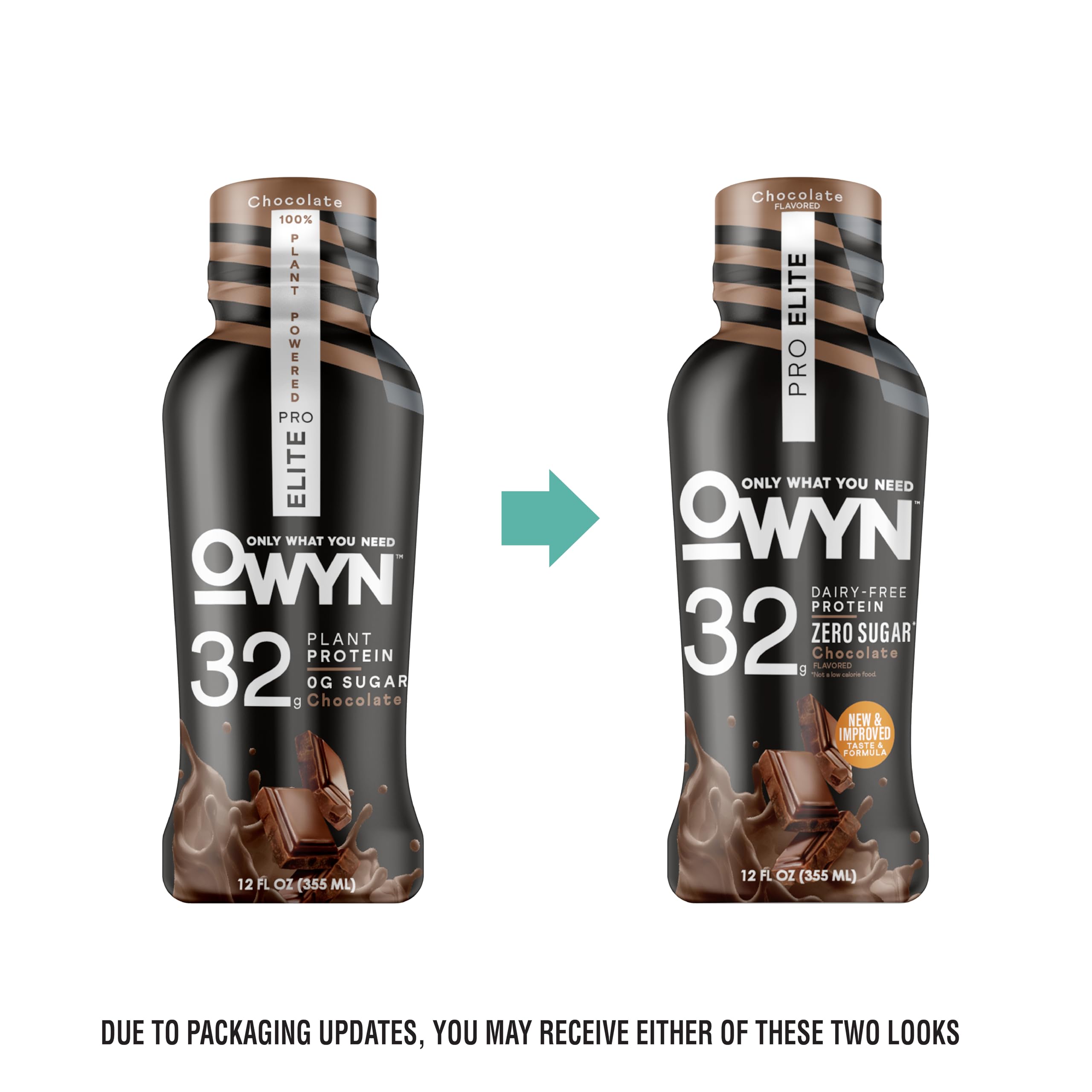 OWYN detalle del rótulo que resalta 32 g de proteína y cero azúcar