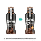 OWYN detalle del rótulo que resalta 32 g de proteína y cero azúcar