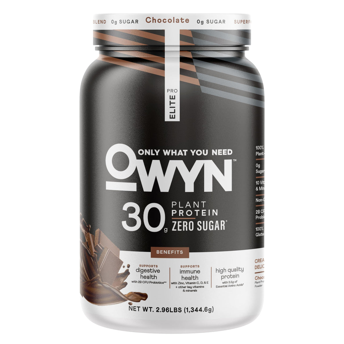 OWYN Pro Elite frontal del envase mostrando etiqueta clara y beneficios