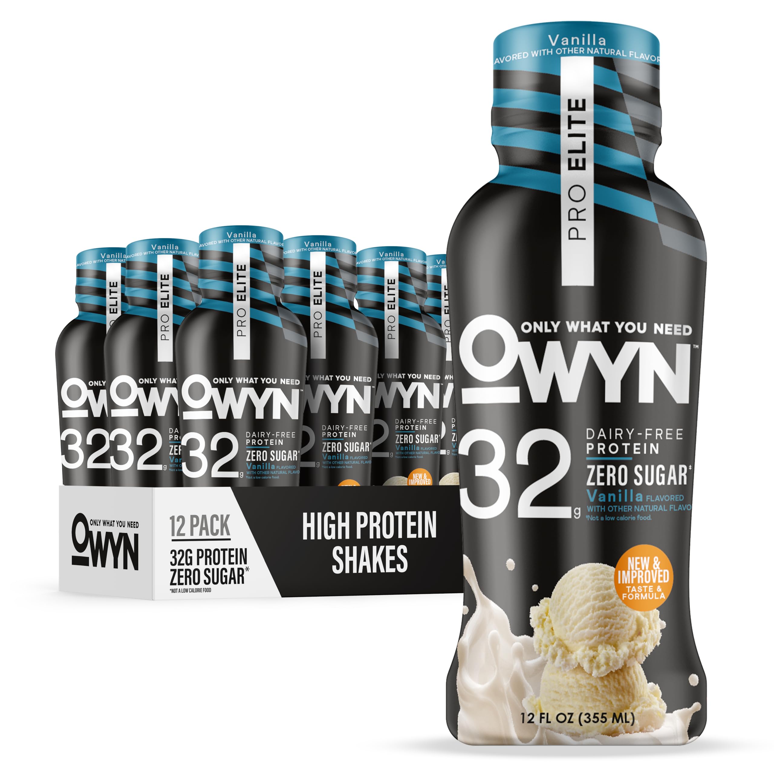 OWYN Pro Elite frontal mostrando envase y beneficios proteicos
