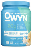 OWYN envase frontal mostrando proteína vainilla y beneficio nutricional