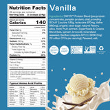 OWYN etiqueta de ingredientes con lista de proteínas y sellos de calidad