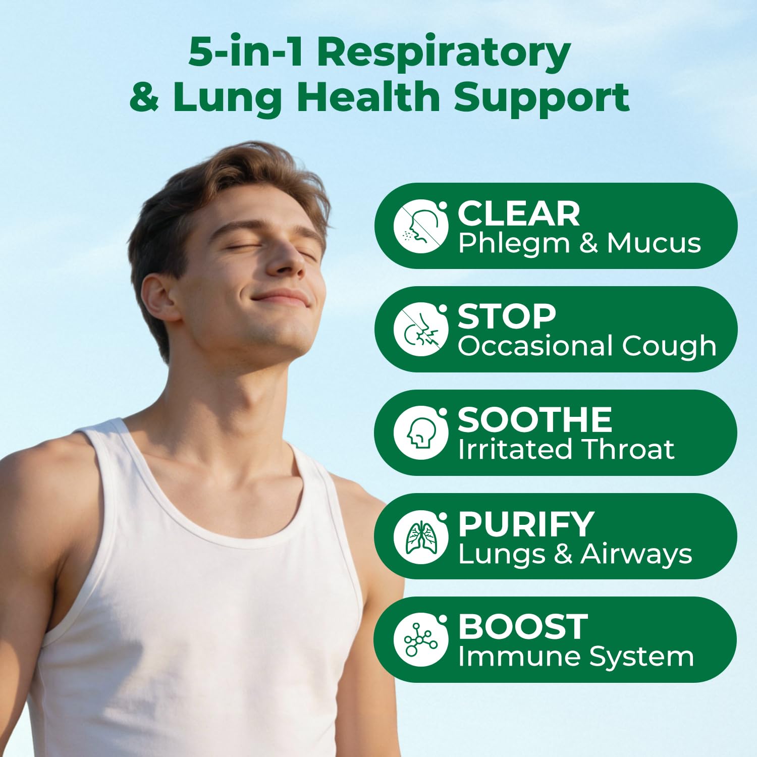 OxyEnergy etiqueta con lista de ingredientes y beneficios respiratorios visibles