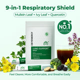 OxyEnergy sobre con gotas y frutas berries, indica sabor menta-berry agradable