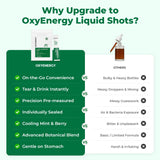 OxyEnergy 21 sobres alineados, muestra cantidad para un mes aproximado