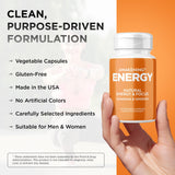 Oxygen Nutrition frasco junto a ordenador mostrando uso para concentración
