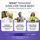 Oxygen Nutrition TriGuard Plus junto a tarjeta para comparar escala y tamaño 60 ml