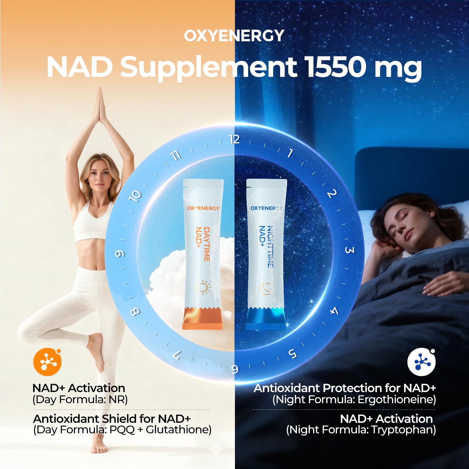 OxyEnergy detalle del polvo fino que facilita disolución y absorción rápida