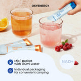 OxyEnergy uso nocturno en mesita como parte de rutina de descanso