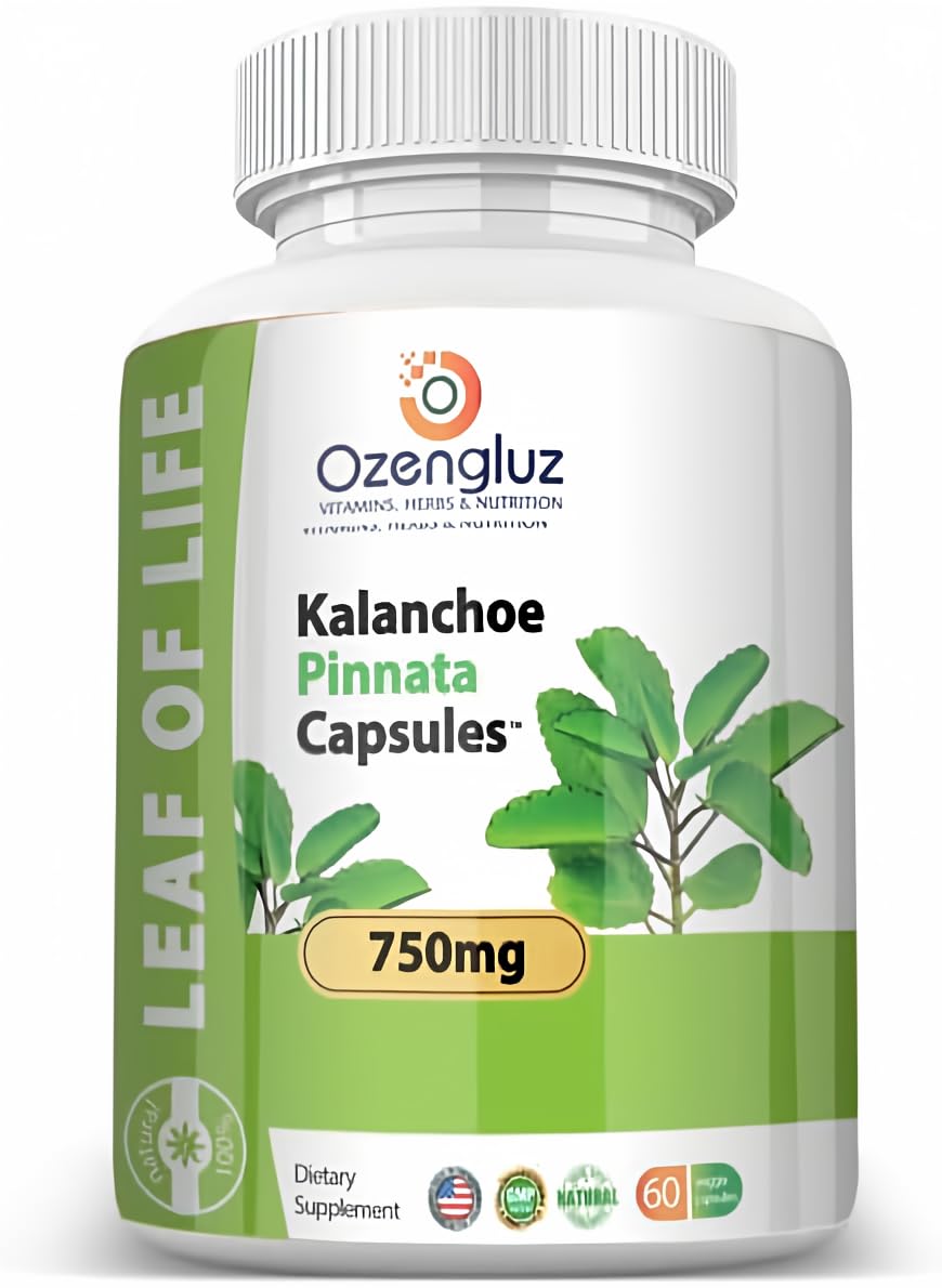 Ozengluz frasco delantero con Kalanchoe pinnata, presentación clara y dosificación fiable