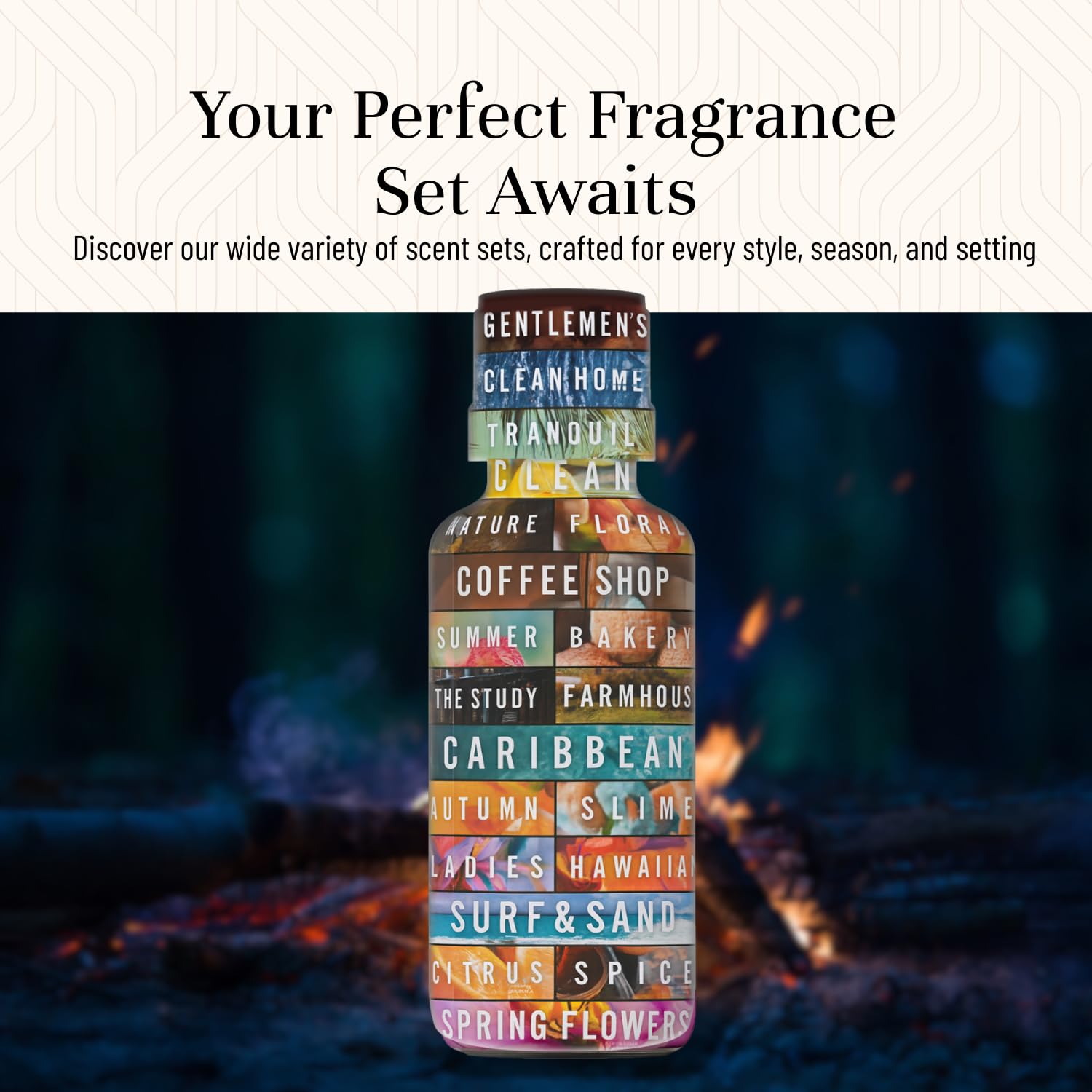 P&J Trading ambiente exterior con velas para inspirar usos de camping
