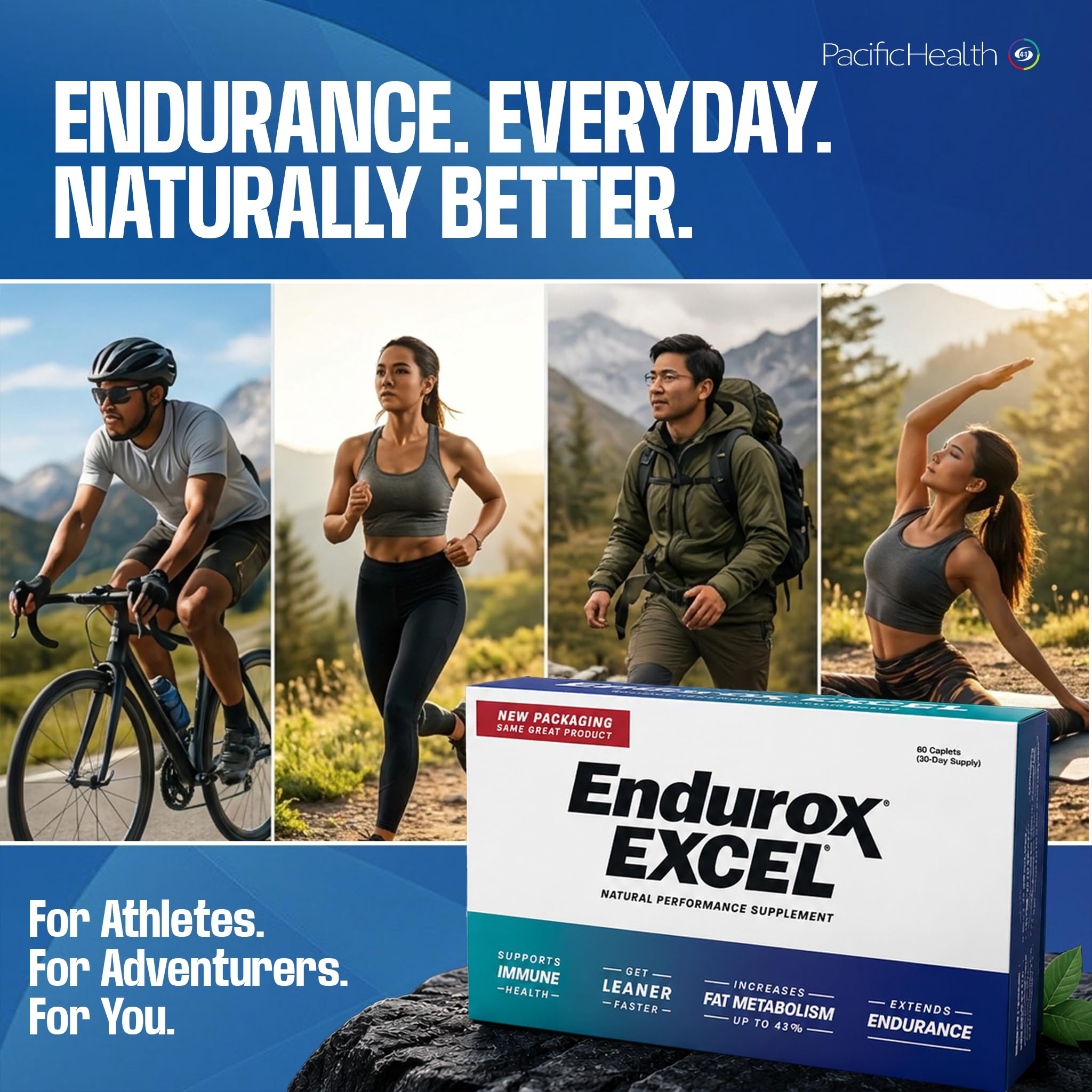 Pacific Health etiqueta nutricional de Endurox Excel mostrando información y dosis