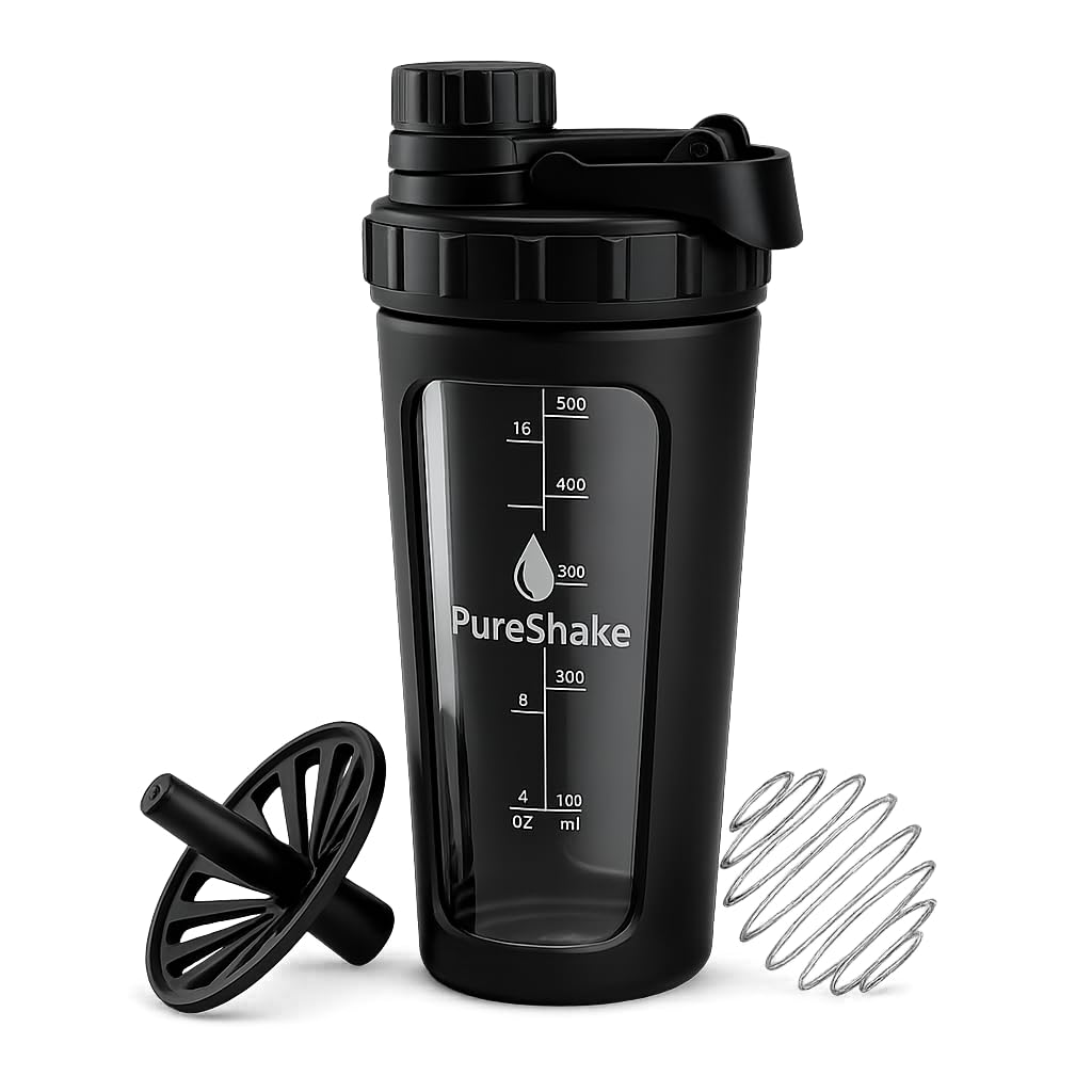 Paddi vista frontal del vaso de vidrio, superficie neutra y saludable