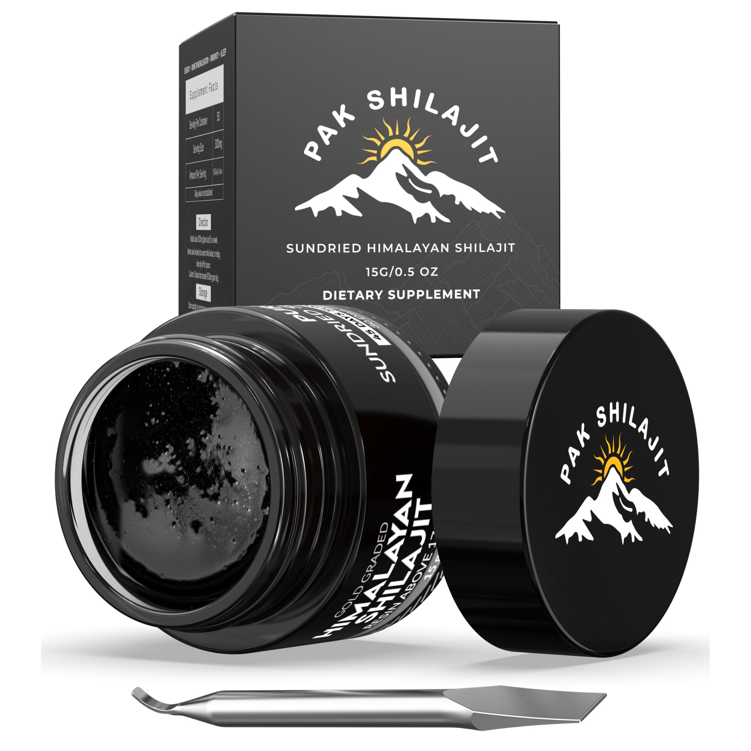 PakShilajit frasco ámbar 15g protege potencia