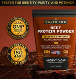Paleo Pro cuchara medidora con porción que muestra 26 g de proteína