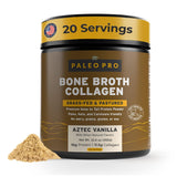 PaleoPro frente del envase mostrando etiqueta y sabor Aztec Vanilla para confianza