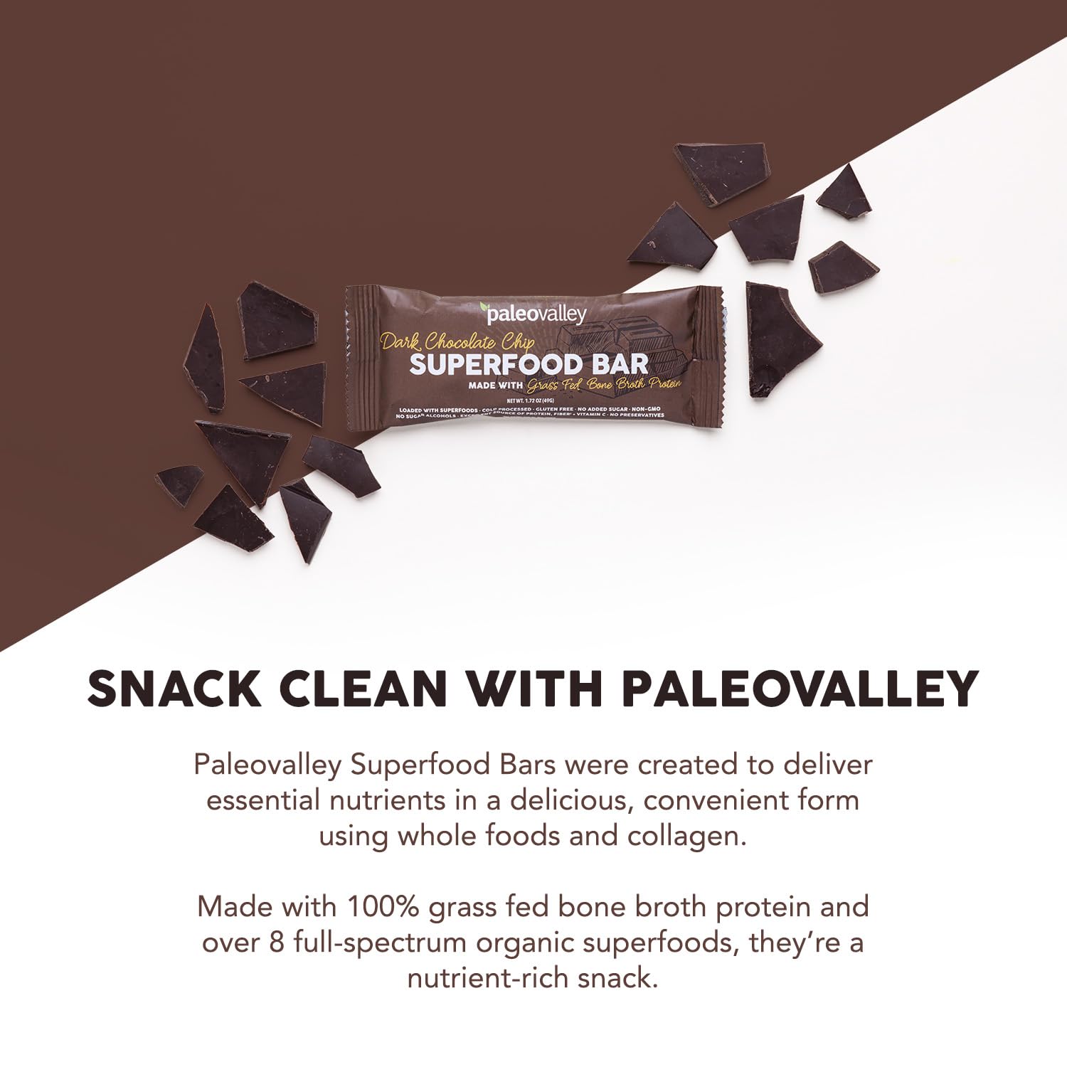 Paleovalley interior de barra mostrando superalimentos y proteína visible