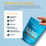 Paleovalley envase junto a una regla para indicar tamaño y porción