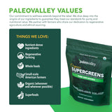 Paleovalley etiqueta nutricional legible con ingredientes orgánicos certificados