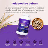 Paleovalley etiqueta con información nutricional y proceso