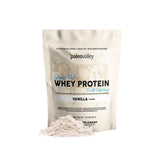 Paleovalley envase frontal mostrando sabor vainilla y beneficios claros