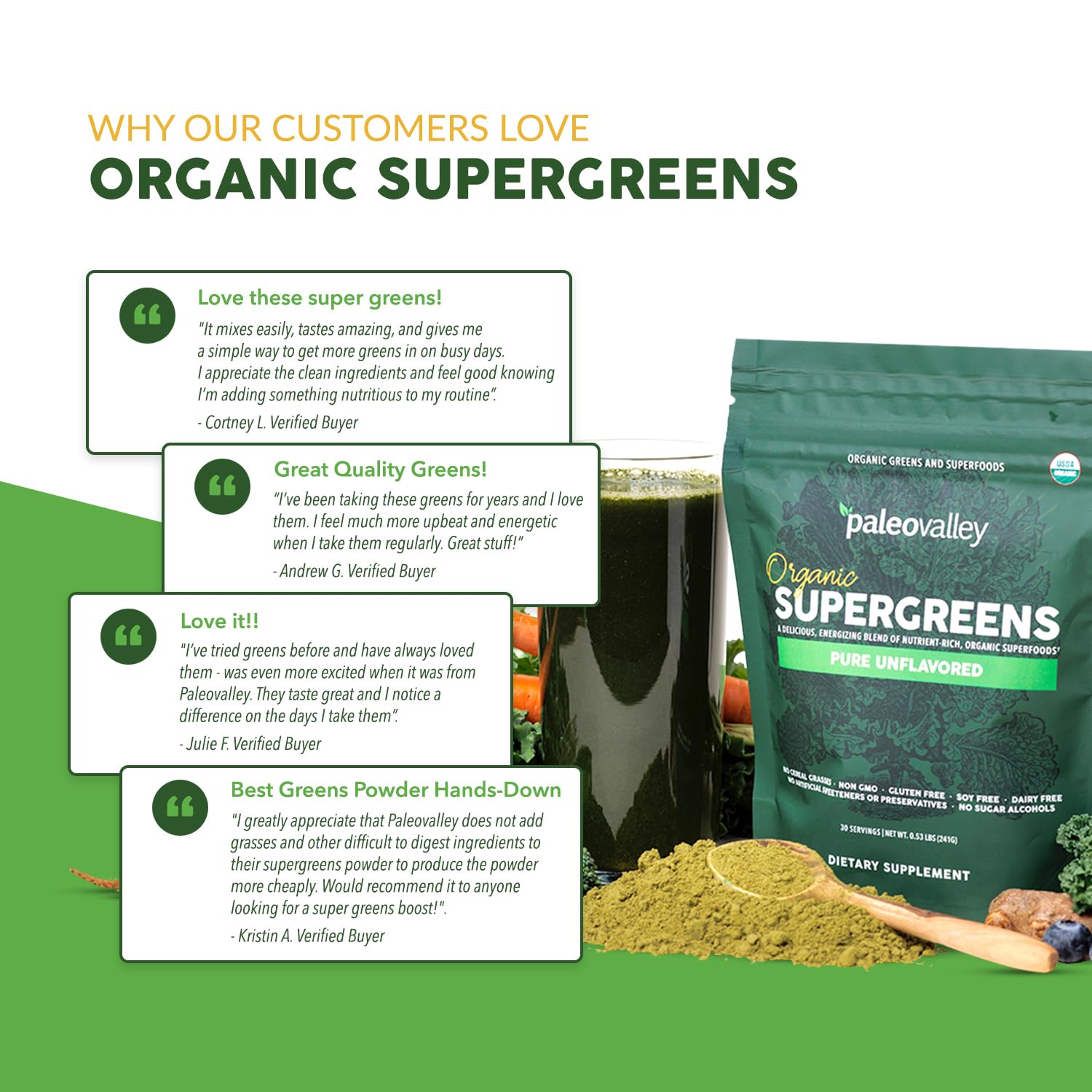 Paleovalley disposición de los 23 superalimentos orgánicos en ingredientes crudos