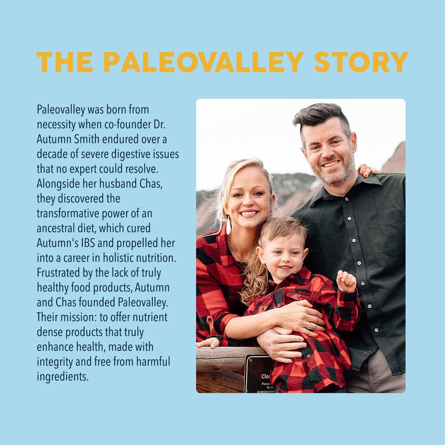 Paleovalley huesos y pastura que ilustran origen grass fed del producto