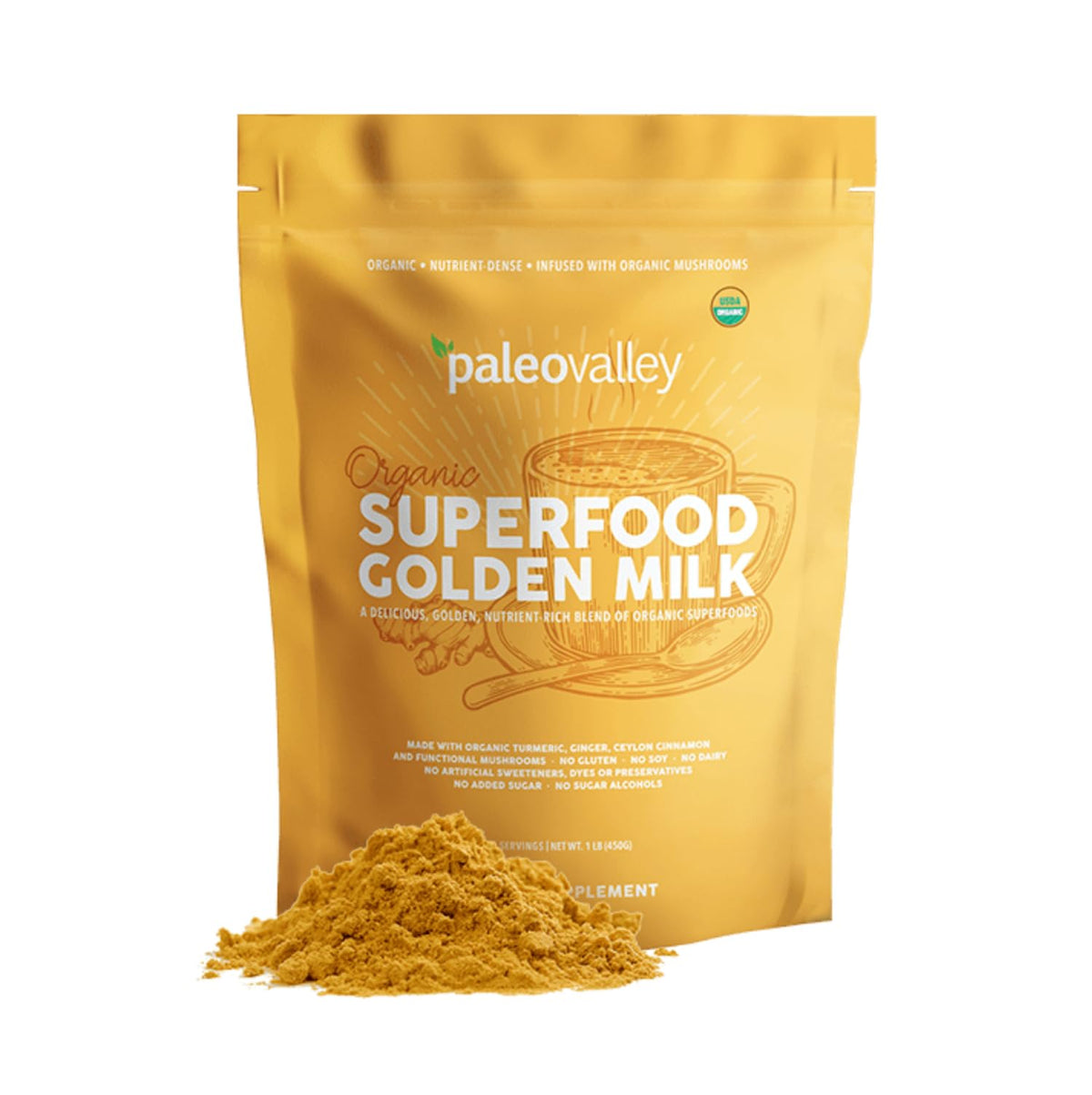 Paleovalley envase frontal mostrando la marca y beneficios clave