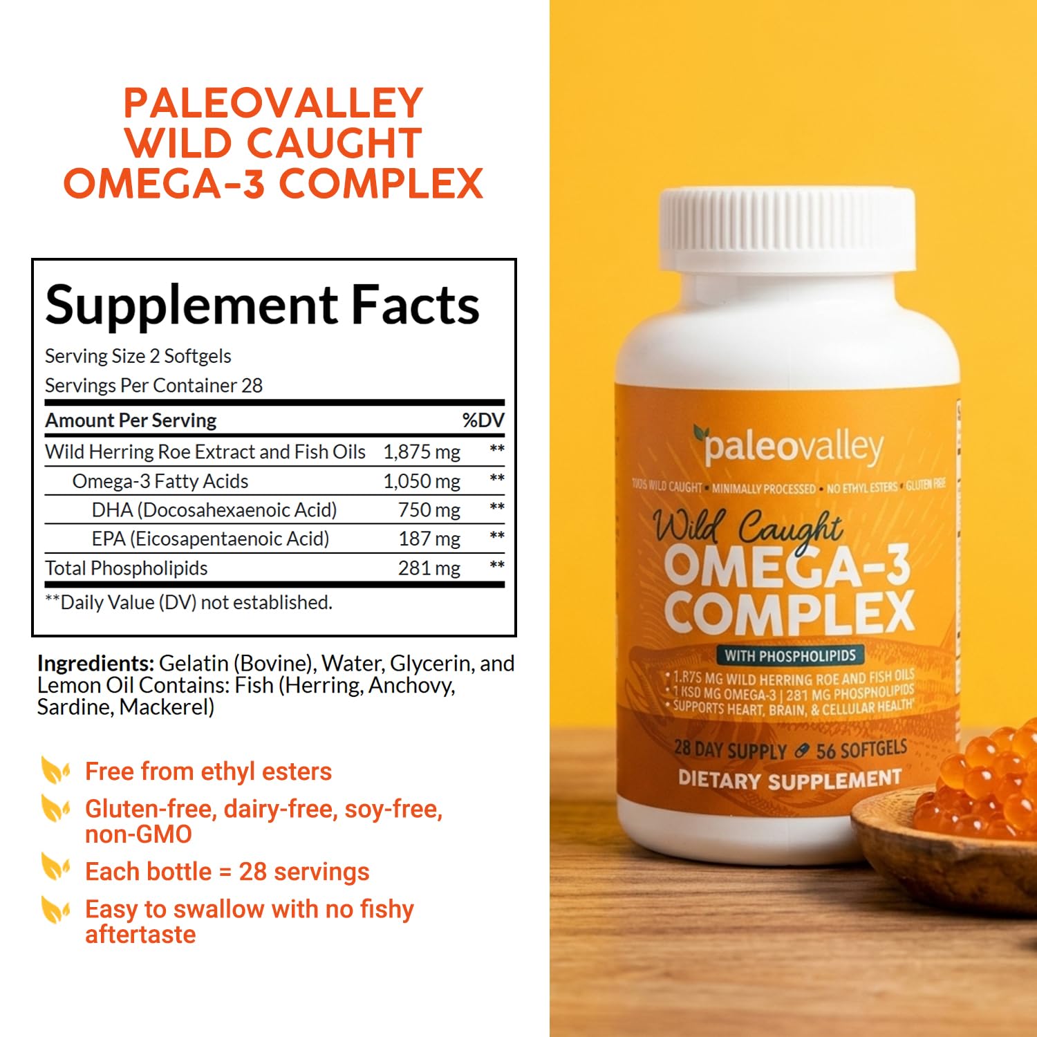 Paleovalley detalle de un softgel translucido que muestra textura y frescura