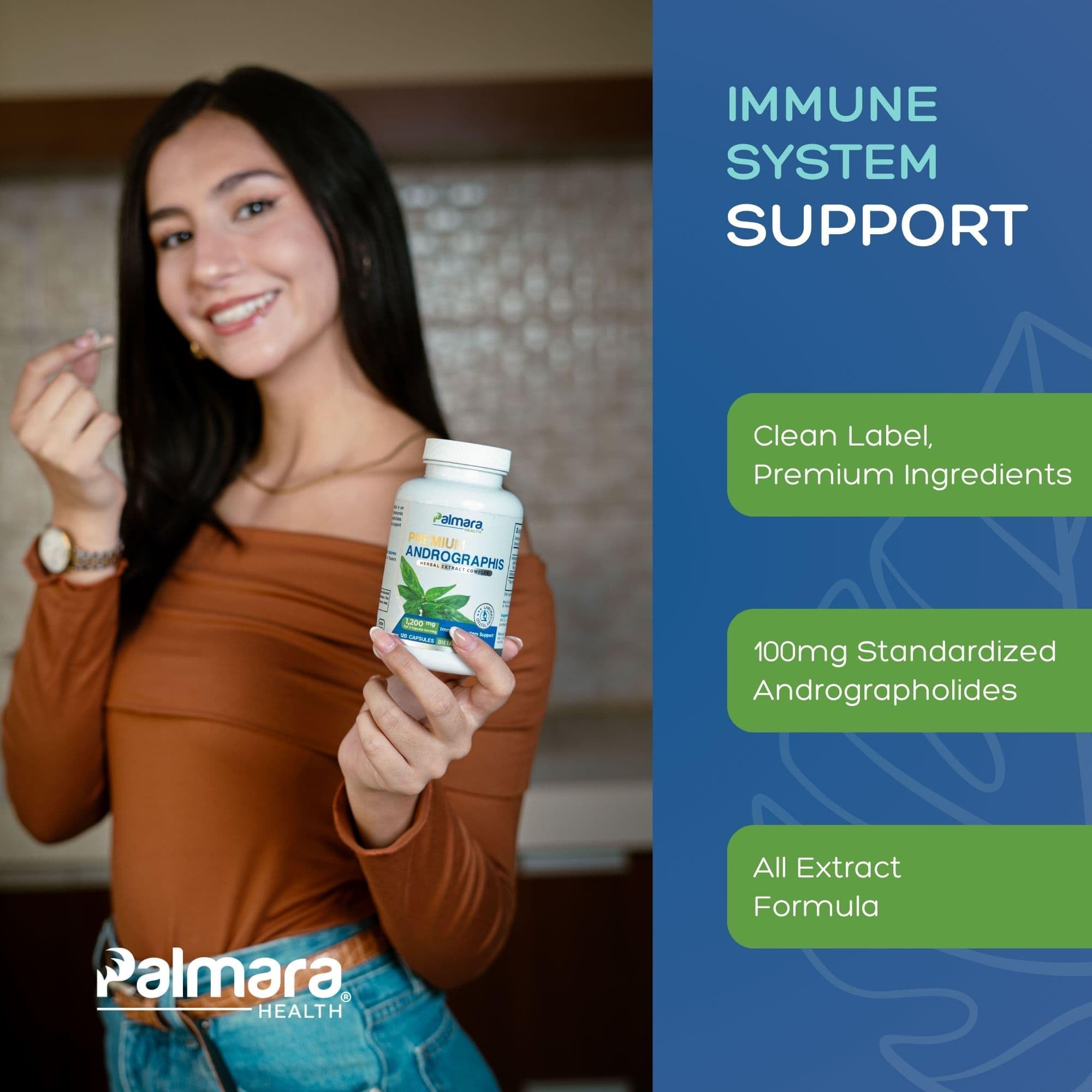 Palmara Health etiqueta con ingredientes y concentración estandarizada