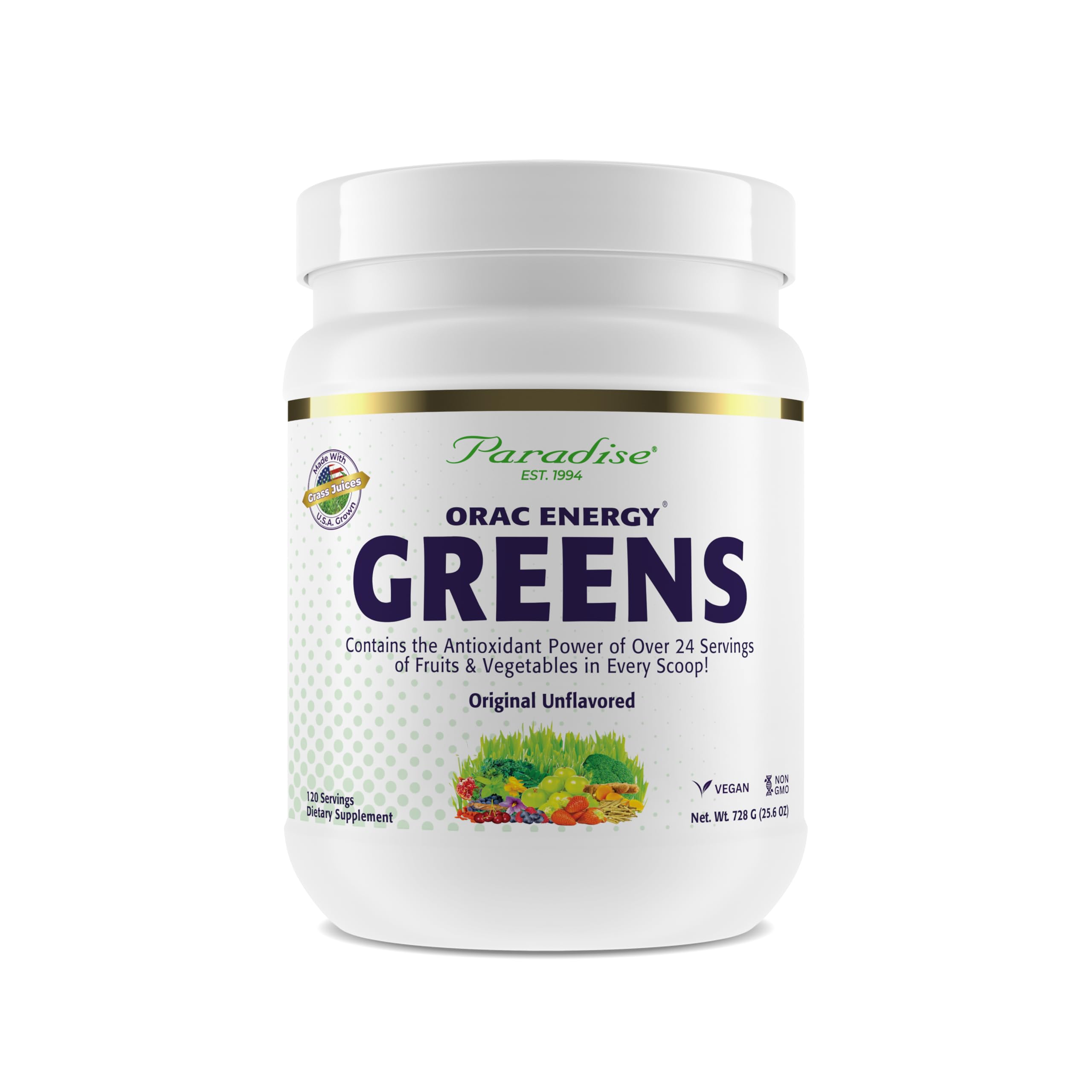 Paradise Herbs envase frontal mostrando etiqueta y beneficios antioxidantes