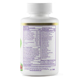 Paradise Herbs etiqueta nutricional en primer plano que muestra vitaminas B methyladas