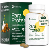 CaliVita ParaProteX frasco frontal mostrando diseño y beneficio de soporte digestivo