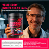Parhaat etiqueta nutricional visible con información de creatina por porción