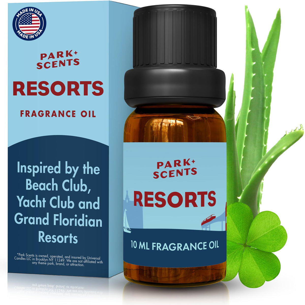 Park Scents frasco frontal mostrando botella 10 ml y beneficio aroma hotelero