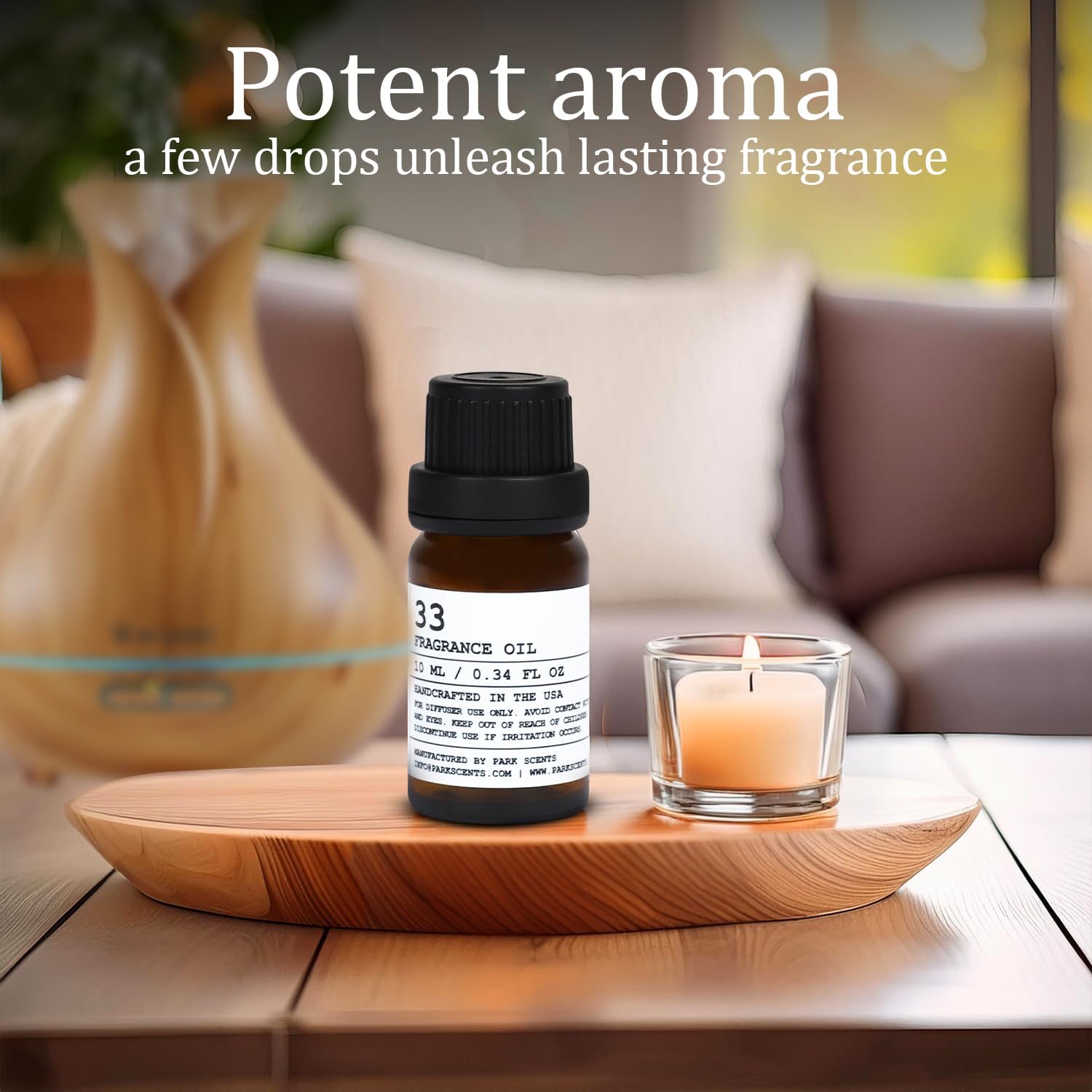 Park Scents ambientación en salón moderno transmite lujo y atmósfera acogedora