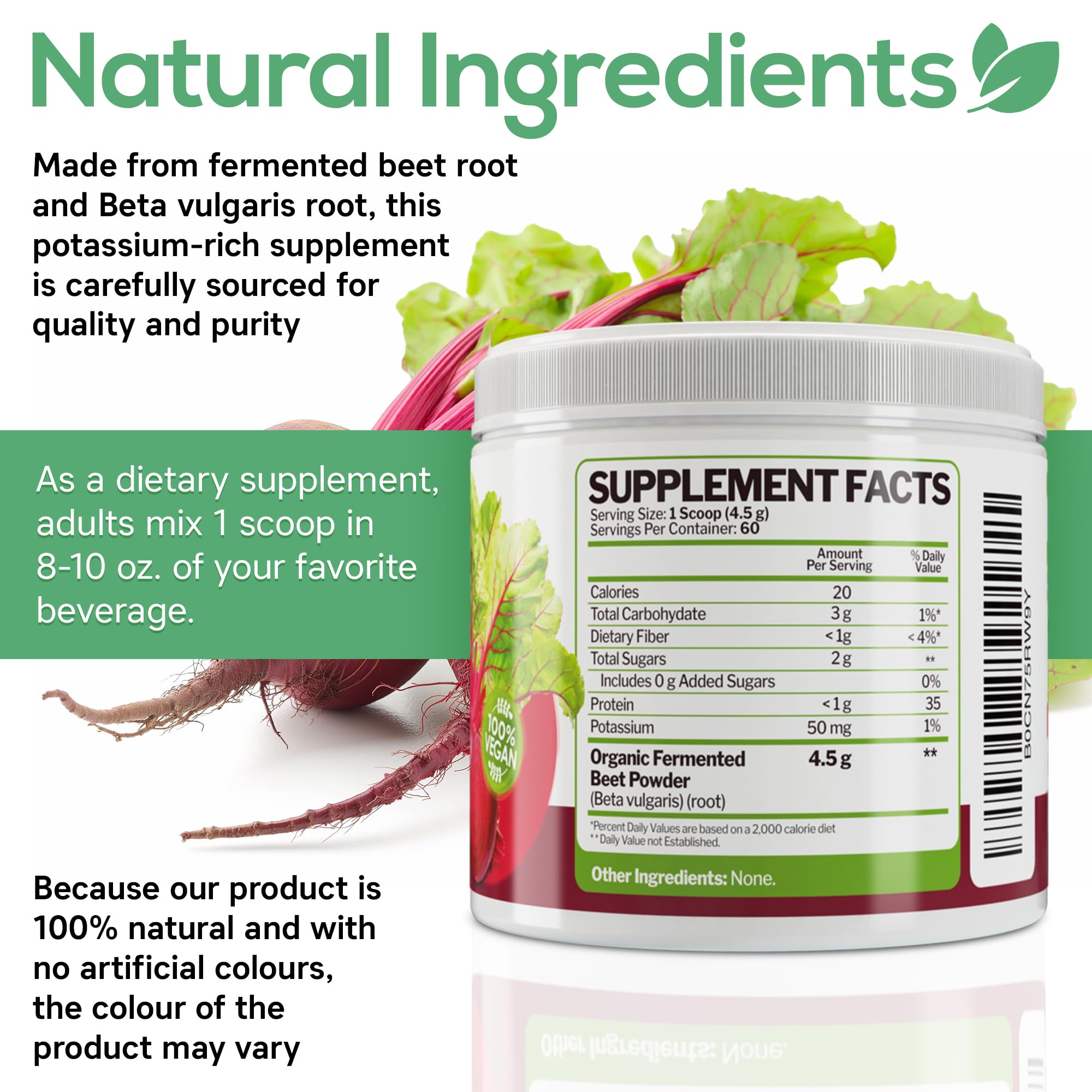 Parker Naturals etiqueta con lista de ingredientes limpios y orgánicos