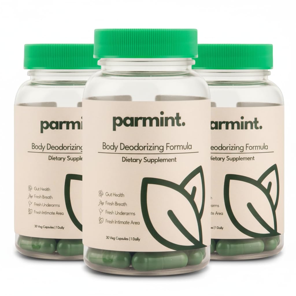 parmint envase frontal mostrando 90 cápsulas para frescura corporal